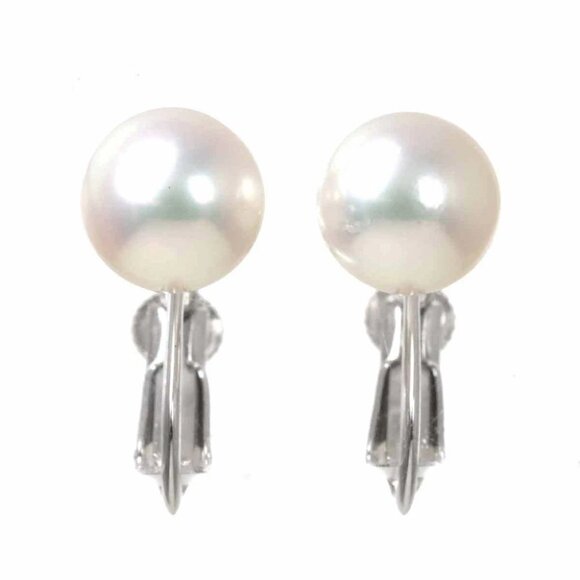 TASAKI Akoya Pearl 8.0mm Earrings 18K WG White Gold 750 90271055
